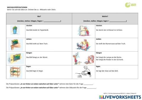 Wechselpräpositionen (Regel)
