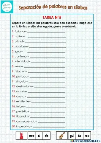 Separación de palabras en sílabas