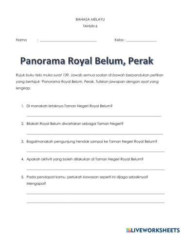 Panorama Royal Belum, Perak