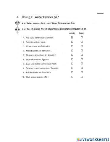 Hörverstehen A1 Menschen Informationen 2