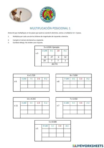 Multiplicación posicional 1