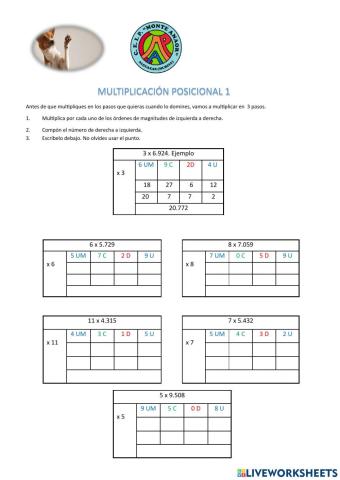 Multiplicación posicional 1