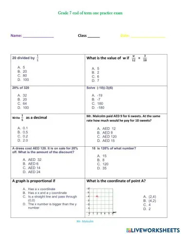 Grate 7 term one test