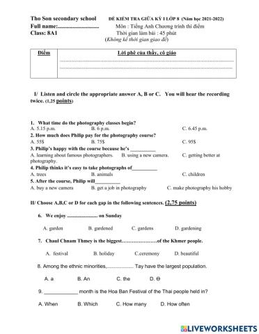 TEST FIRST MID TERM (No 2)