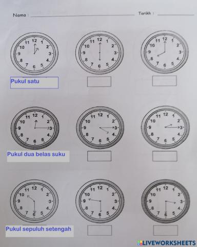 Matematik Tahun 1 : Masa dan Waktu