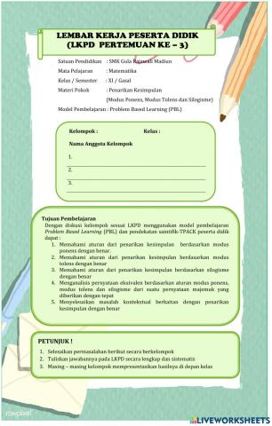 LKPD penarikan kesimpulan