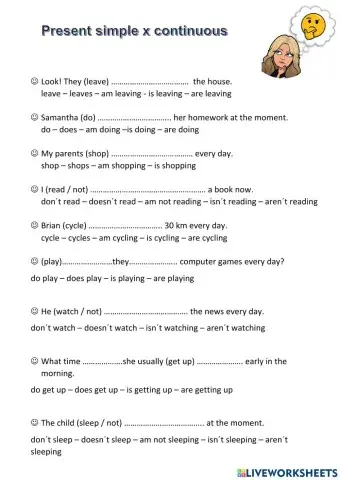 Present simple and continuous