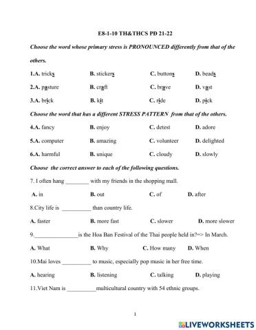 E8-1-10 th&thcs pđ 21-22