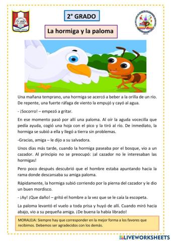 La hormiga y la paloma