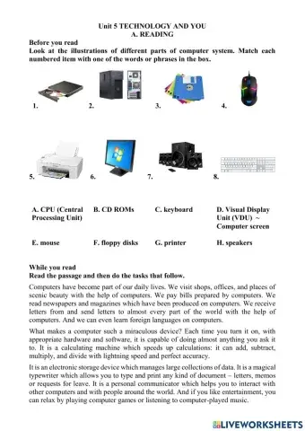 Unit 5: Technology And You (Reading)