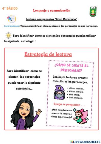 Rosa caramelo- Comprensión lectora- Lenguaje