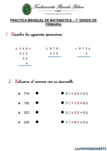 Practica de matemáticas
