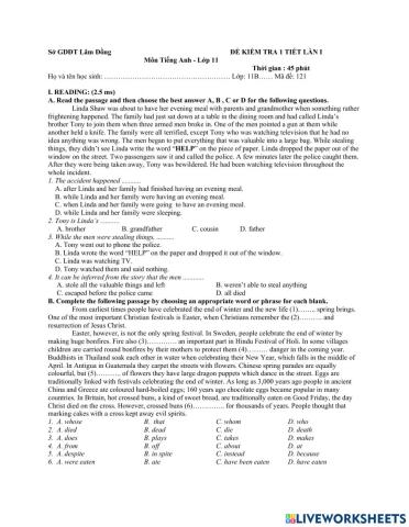 Mid term test 1 - grade 11