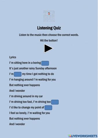 Listening Quiz (Song 1)