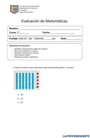 Prueba de Matemáticas