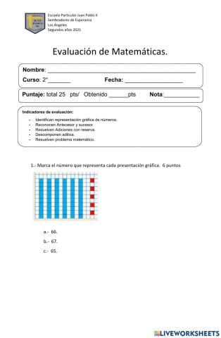 Prueba de Matemáticas