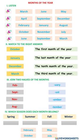 Months of the year