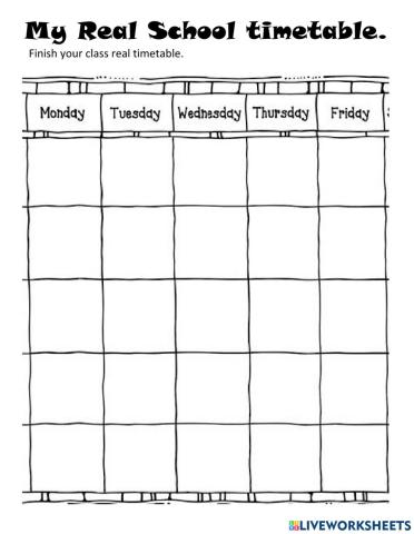 My real school timetable