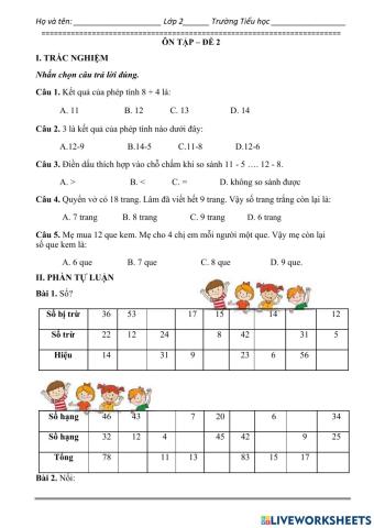 Ôn tập toán tuần 9