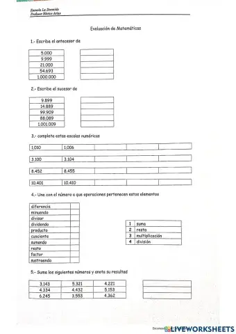 Prueba de matematicas
