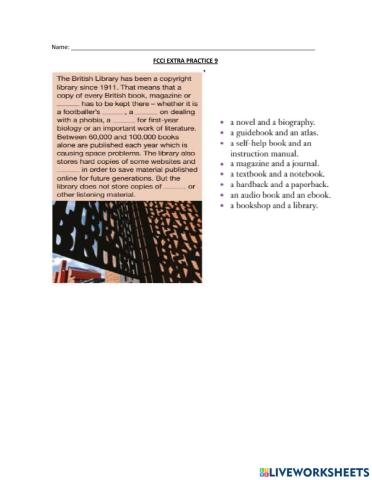 FCCI Extra Practise 9