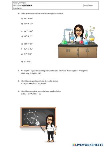 Agentes oxidante e redutor