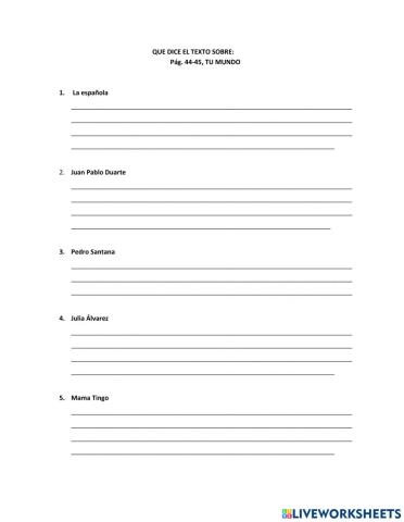 Rpublica Dominicana...Escribe y explica lo que dice el texto.