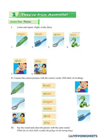 Unit 1: They're from Australia - Lesson 4: Phonics