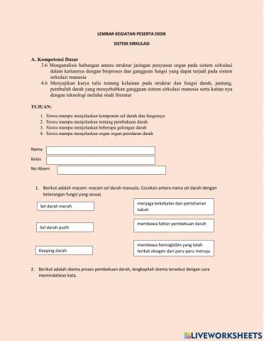 LKPD Sistem Sirkulasi Pada Manusia