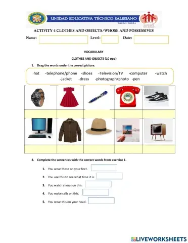 Objects-Whose and possessives