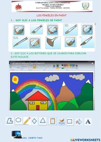 Pintando con pinceles en paint