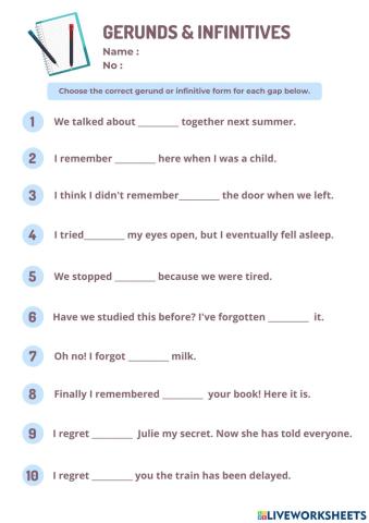 Gerunds and infinitives