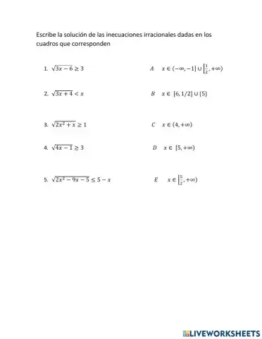 Inecuaciones Irracionales