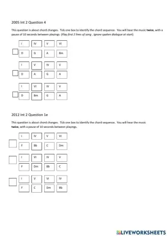 Chord changes and box question