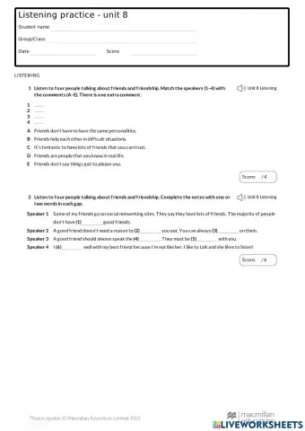 Listening comprehension