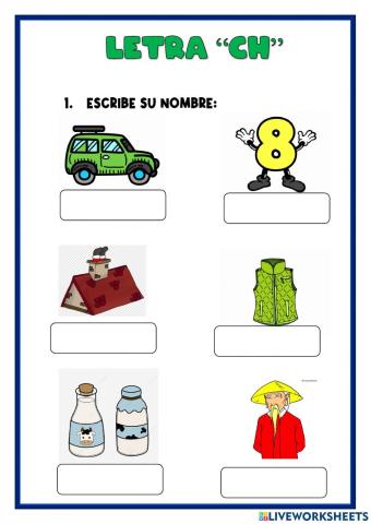 Palabras con letra ch