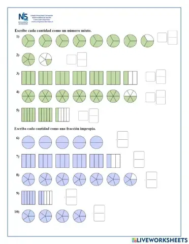 Fracciones impropias y números mixtos