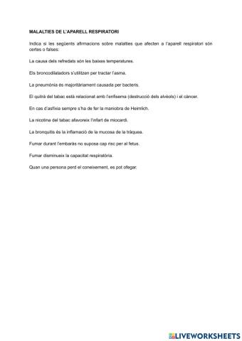 Malalties de l'aparell respiratori