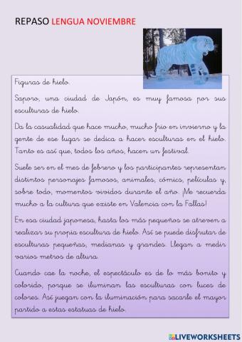 Repaso contenidos lengua noviembre