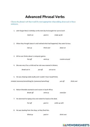 Advanced Phasal Verbs 2