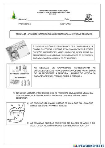 Atividade interdisciplinar Terça