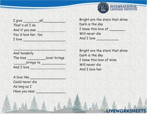 And I love her- Simple present-subject pronouns