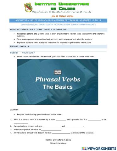 Prasal Verbs LOOK and GET