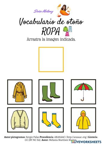 Vocabulario ropa otoño