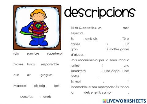 Descripció superheroi