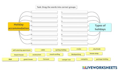 Holidays and accommodation