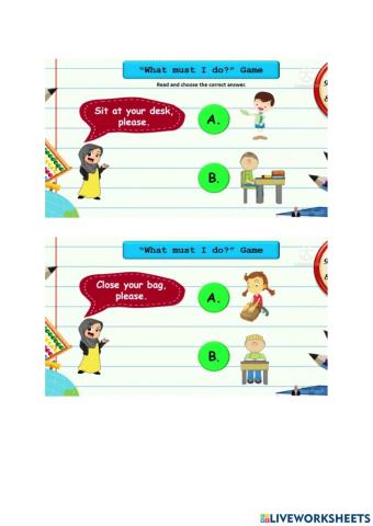 Unit 1 AT school : classroom instructions