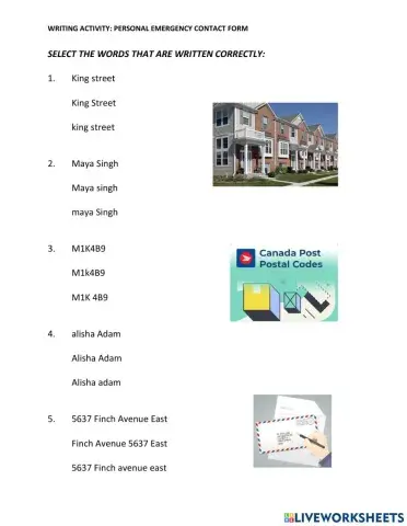 1. FILLING OUT AN EMERGENCY CONTACT FORM