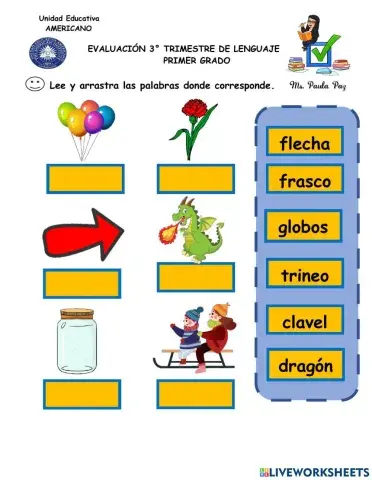 Examen de lenguaje 3 Trimestre