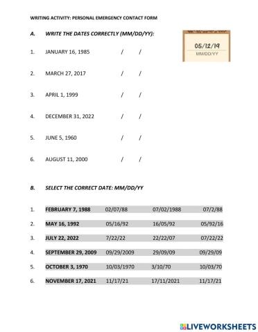 3. FILLING OUT AN EMERGENCY FORM